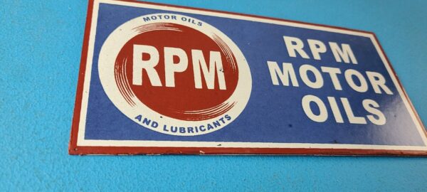 Vintage RPM Motor Oil Sign Gas Service Station Pump Porcelain Sign 305769112002 5