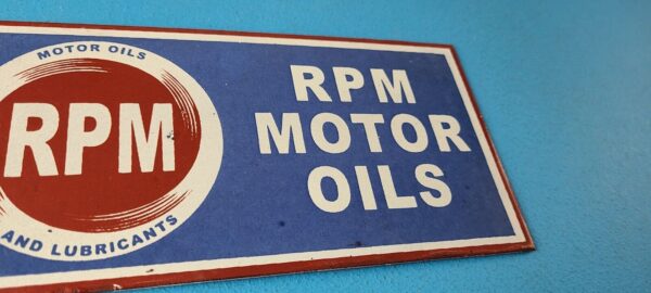 Vintage RPM Motor Oil Sign Gas Service Station Pump Porcelain Sign 305769112002 6