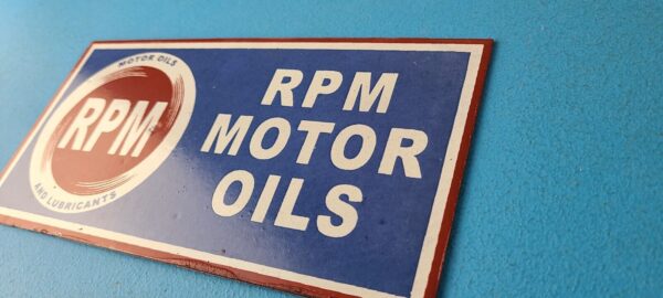 Vintage RPM Motor Oil Sign Gas Service Station Pump Porcelain Sign 305769112002 7