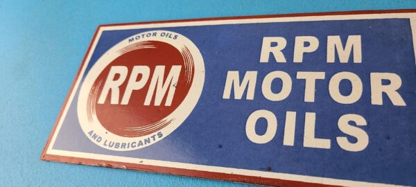 Vintage RPM Motor Oil Sign Gas Service Station Pump Porcelain Sign 305769112002 9