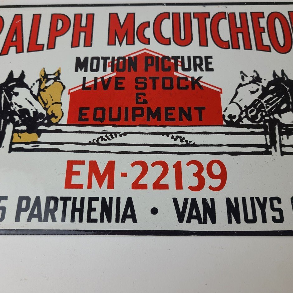 Vintage Ralph Motion Picture Sign - Movie Livestock Horses Porcelain Gas Sign - Image 4