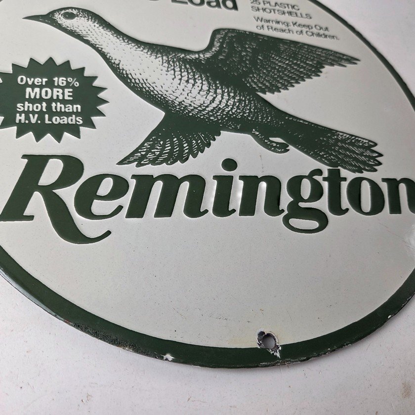 Vintage Remington Game Load Porcelain Sign - Bird Shotshell Hunting Sign - Image 11