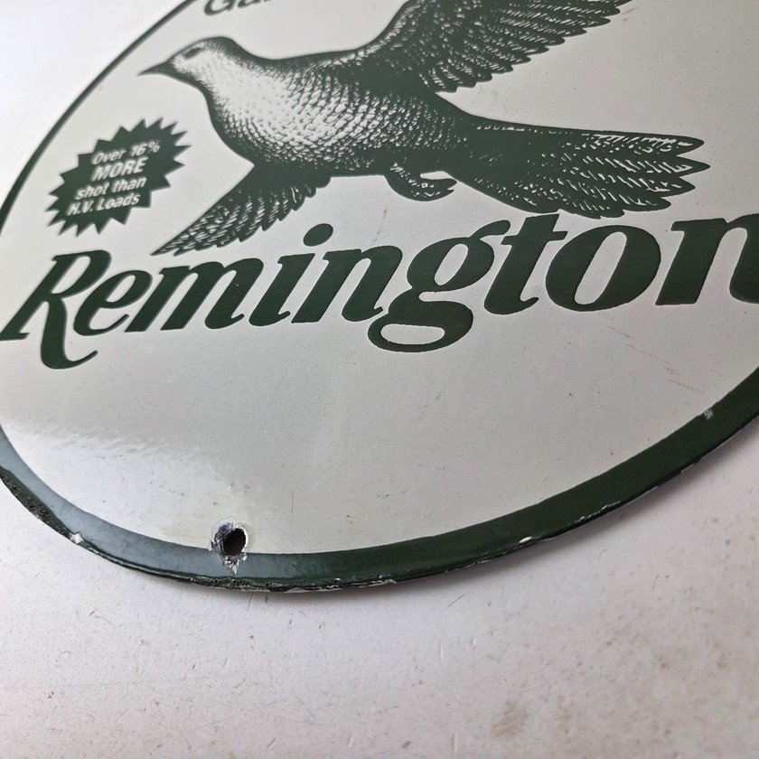 Vintage Remington Game Load Porcelain Sign - Bird Shotshell Hunting Sign - Image 14