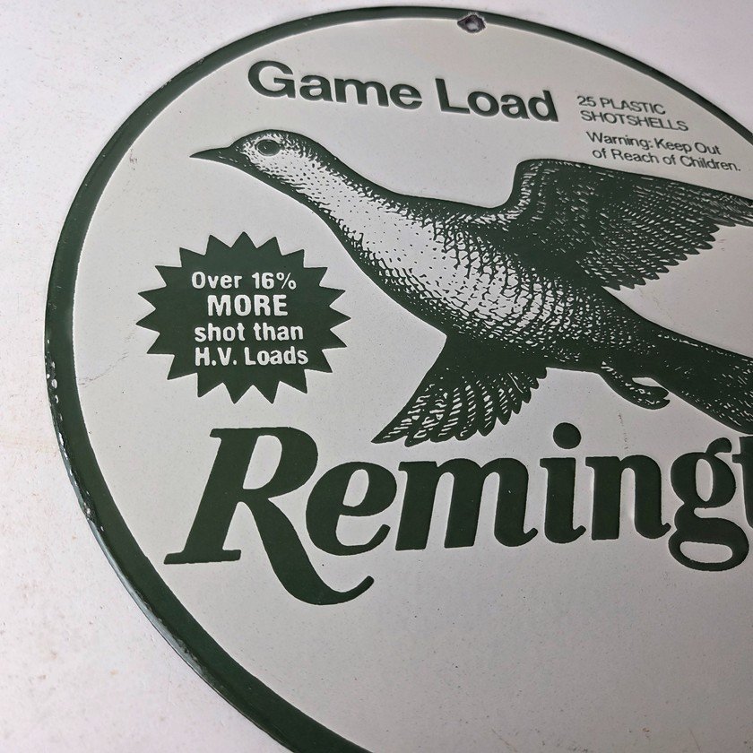 Vintage Remington Game Load Porcelain Sign - Bird Shotshell Hunting Sign - Image 6
