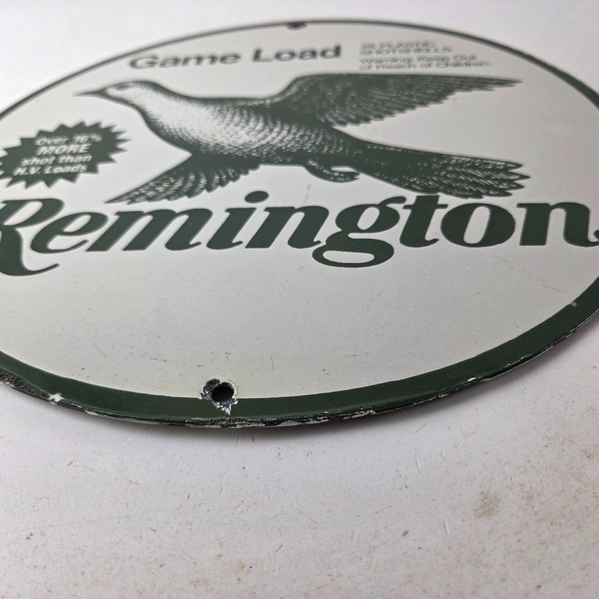 Vintage Remington Game Load Porcelain Sign - Bird Shotshell Hunting Sign - Image 10