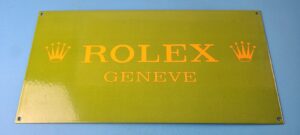 Vintage Rolex Luxury Watches Porcelain Fancy Store Display Gas Pump Service Sign 305877462332