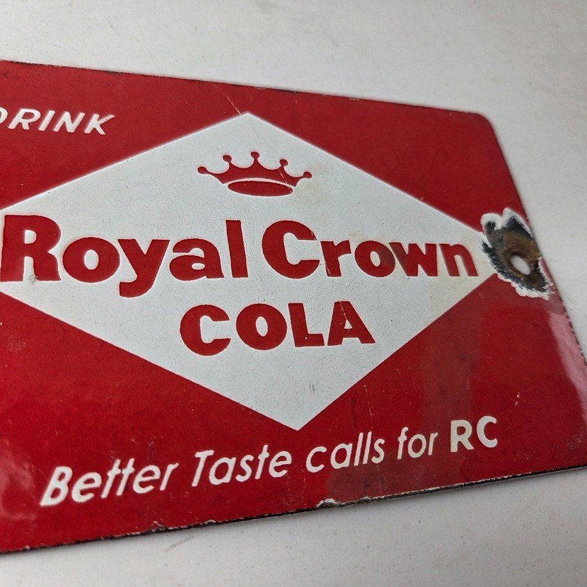Vintage Royal Crown Cola Porcelain Sign - RC Cola Beverage Drink Cola Gas Sign - Image 11