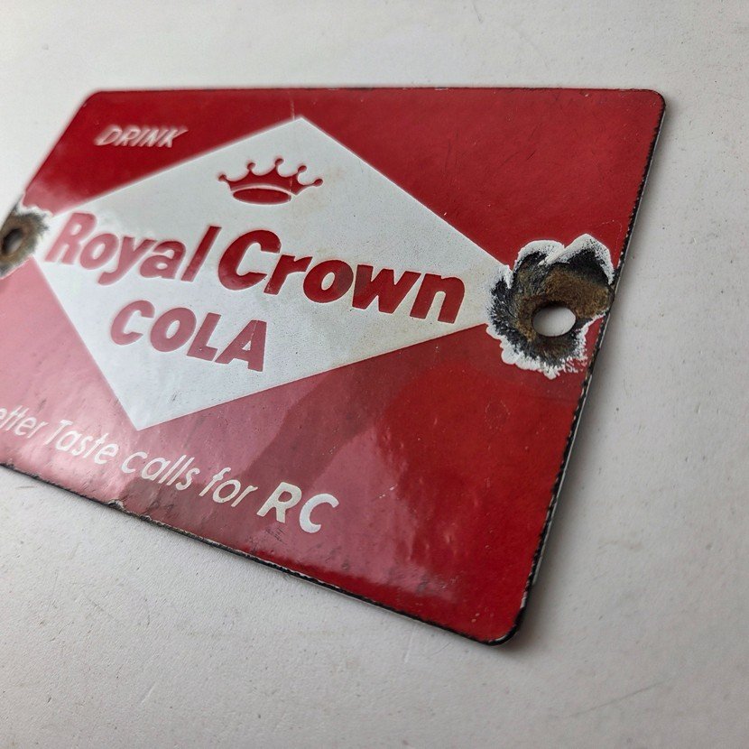 Vintage Royal Crown Cola Porcelain Sign - RC Cola Beverage Drink Cola Gas Sign - Image 12