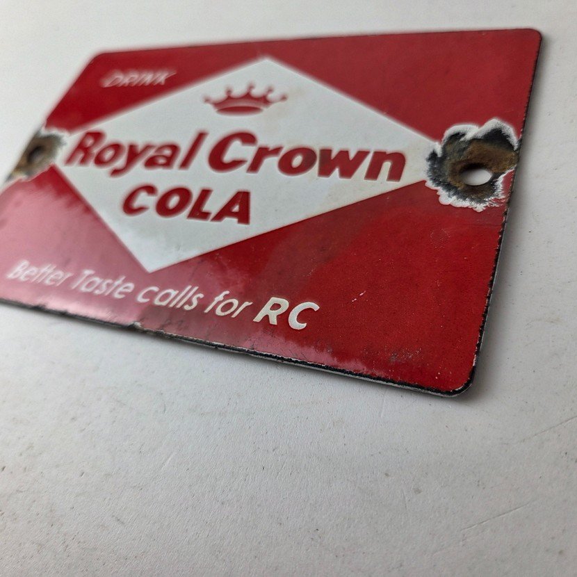 Vintage Royal Crown Cola Porcelain Sign - RC Cola Beverage Drink Cola Gas Sign - Image 13