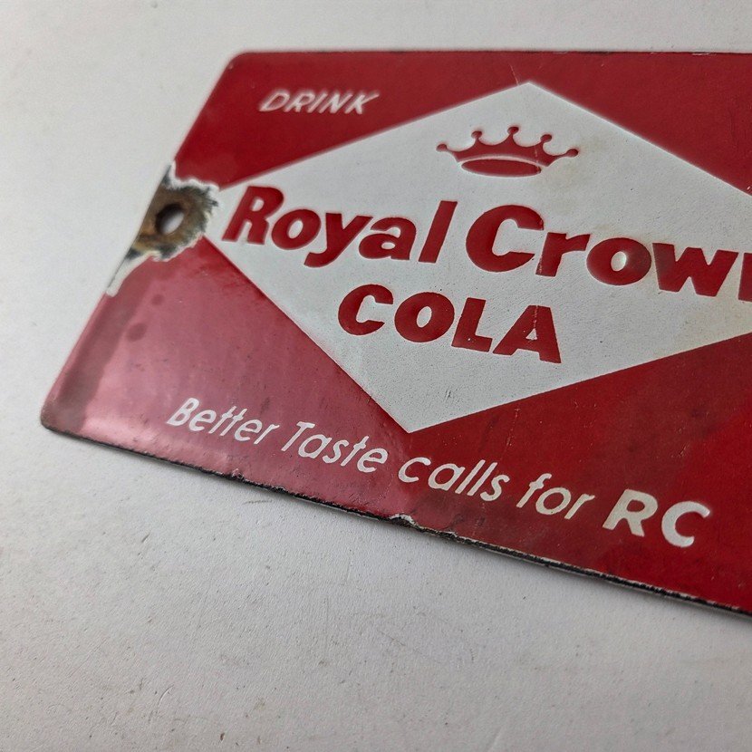 Vintage Royal Crown Cola Porcelain Sign - RC Cola Beverage Drink Cola Gas Sign - Image 14