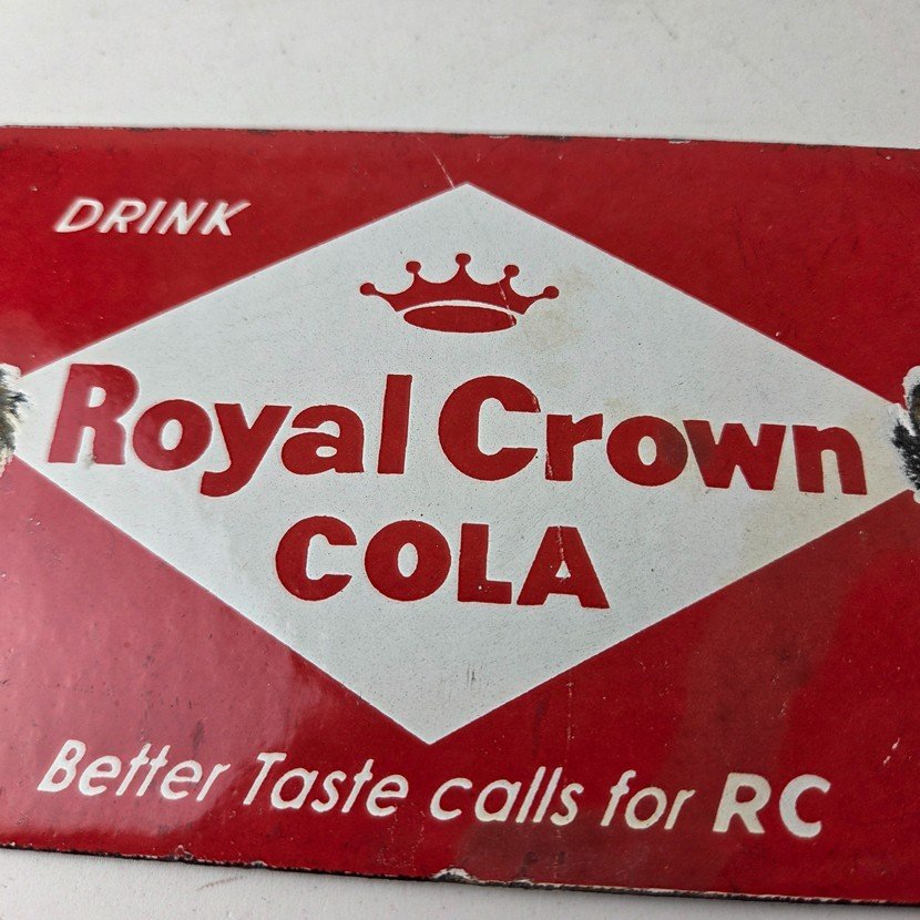Vintage Royal Crown Cola Porcelain Sign - RC Cola Beverage Drink Cola Gas Sign - Image 3