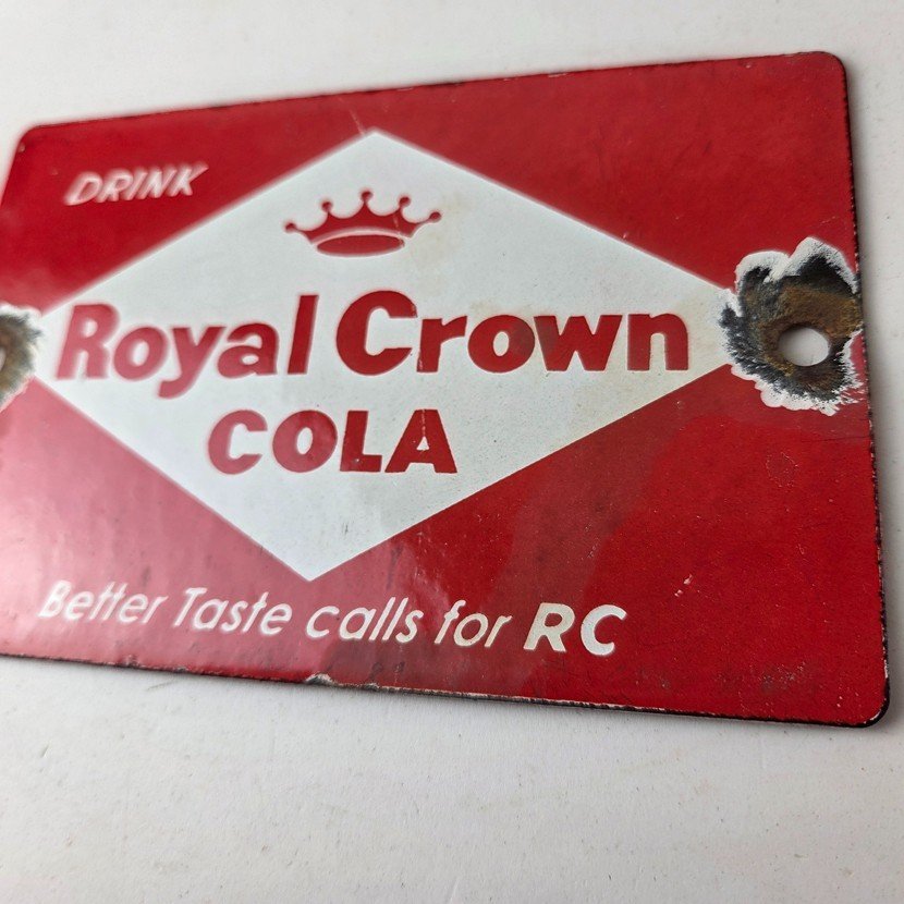 Vintage Royal Crown Cola Porcelain Sign - RC Cola Beverage Drink Cola Gas Sign - Image 4