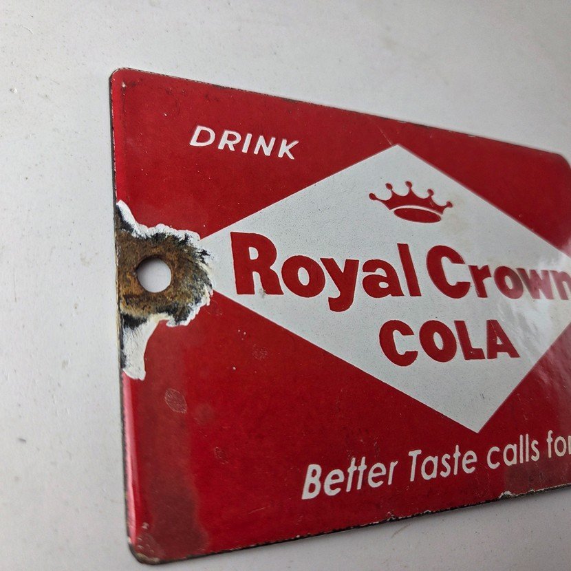 Vintage Royal Crown Cola Porcelain Sign - RC Cola Beverage Drink Cola Gas Sign - Image 5