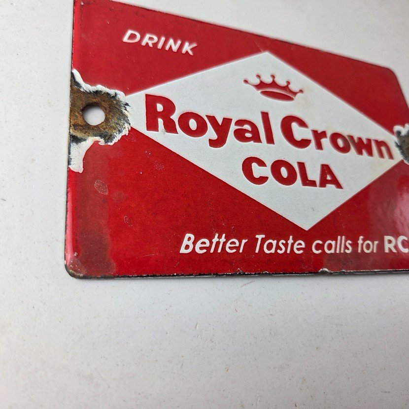 Vintage Royal Crown Cola Porcelain Sign - RC Cola Beverage Drink Cola Gas Sign - Image 6