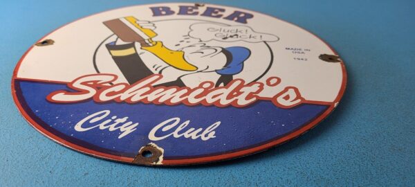 Vintage Schmidts Beer Sign Disney Duck Beverage Piggly Gas Oil Pump Sign 305444947972 10