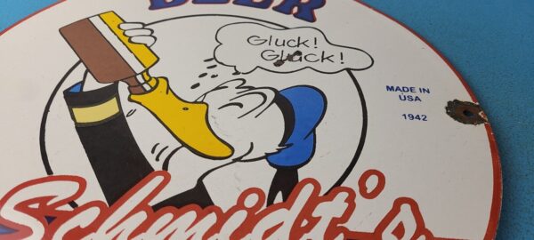 Vintage Schmidts Beer Sign Disney Duck Beverage Piggly Gas Oil Pump Sign 305444947972 11