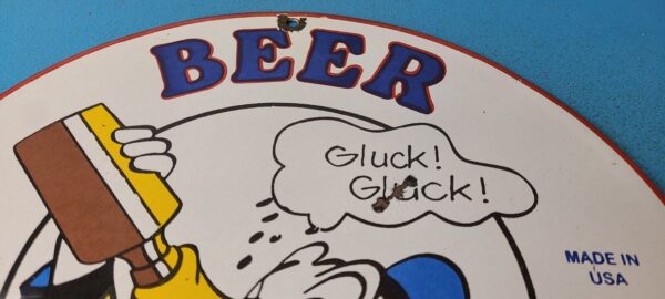 Vintage Schmidts Beer Sign Disney Duck Beverage Piggly Gas Oil Pump Sign 305444947972 12