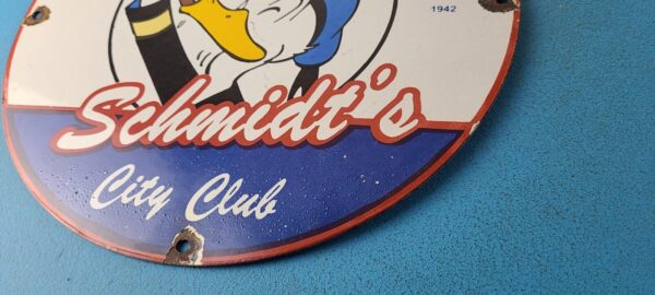 Vintage Schmidts Beer Sign Disney Duck Beverage Piggly Gas Oil Pump Sign 305444947972 9