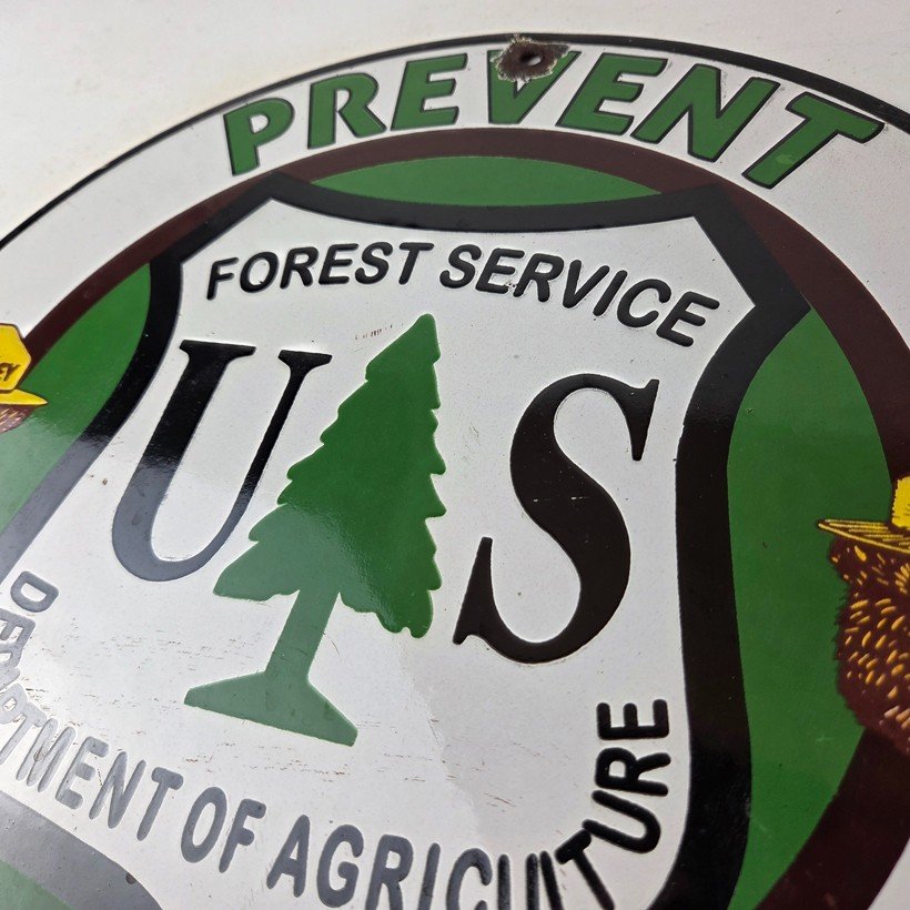 Vintage Smokey Bear Prevent Forest Fires Porcelain Sign - US Forest Service Sign - Image 12