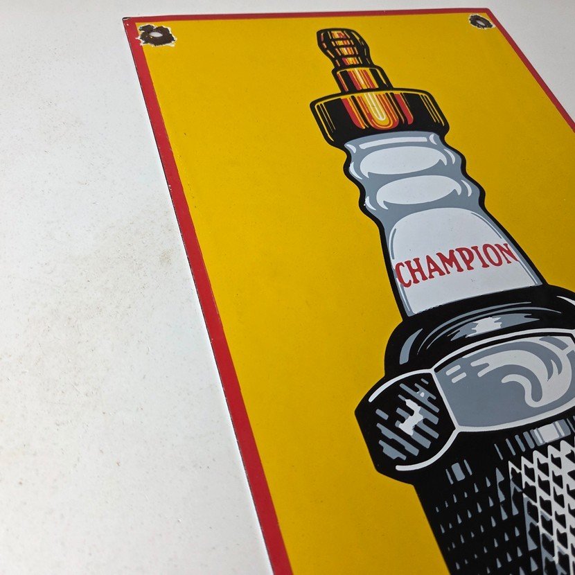 Vintage Spark Plugs Sign - Automotive Garage Shop Mechanic Gas Pump Plate Sign - Image 5