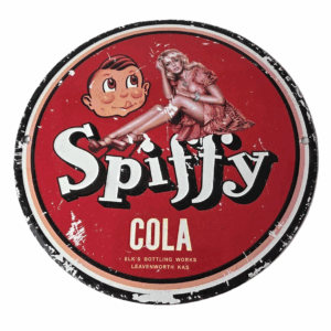 Vintage Spiffy Cola Porcelain Sign - Shop Soda Advertising Gas Pump Service Sign