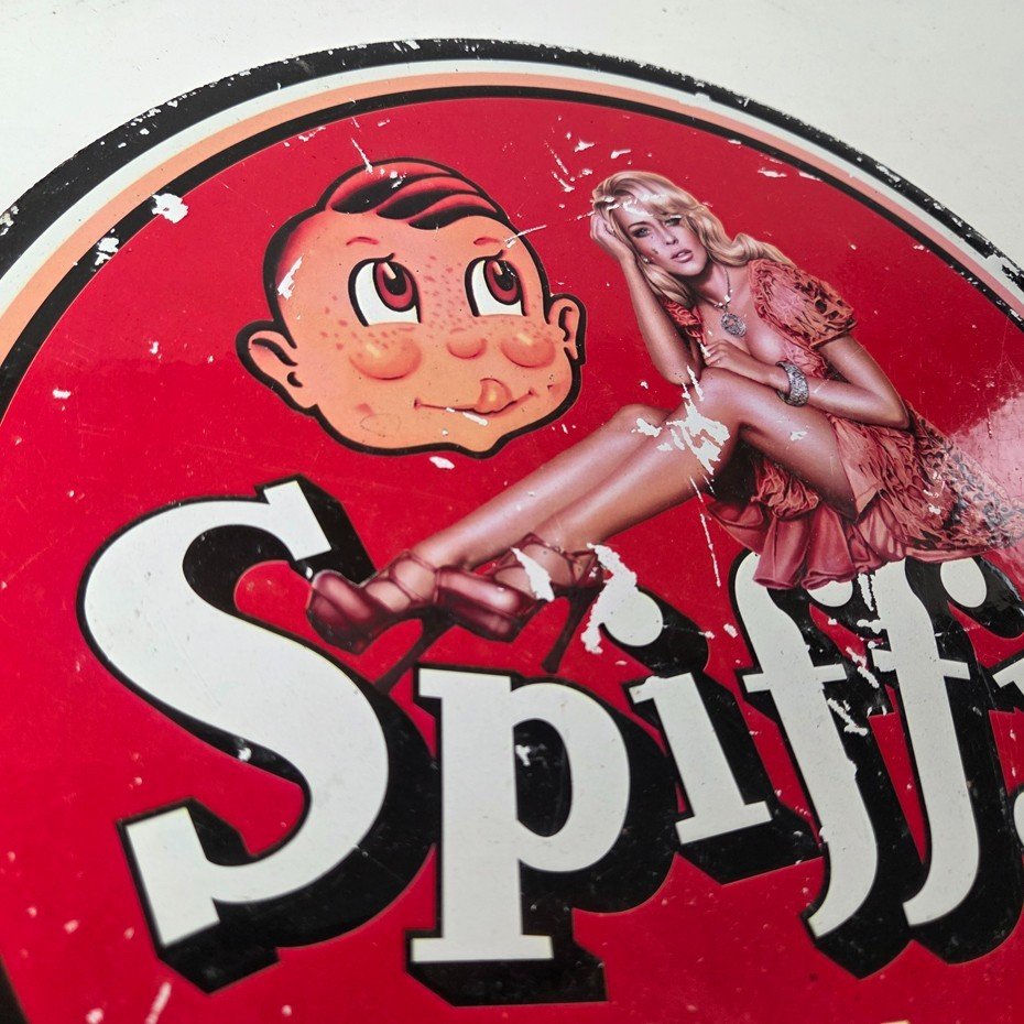 Vintage Spiffy Cola Porcelain Sign - Shop Soda Advertising Gas Pump Service Sign - Image 5