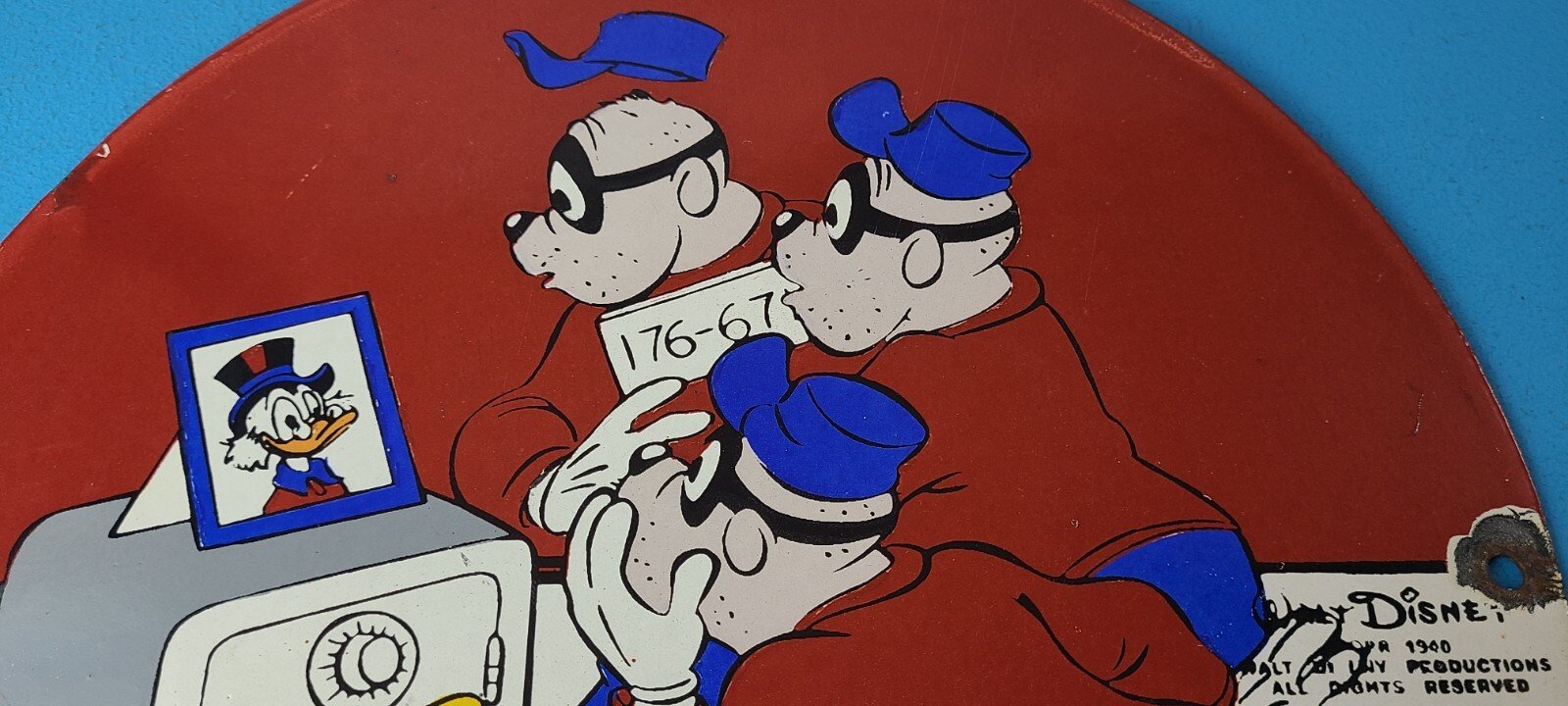 Vintage Standard Gasoline Sign - Porcelain Walt Disney Gas Oil Pump Plate Sign - Image 3