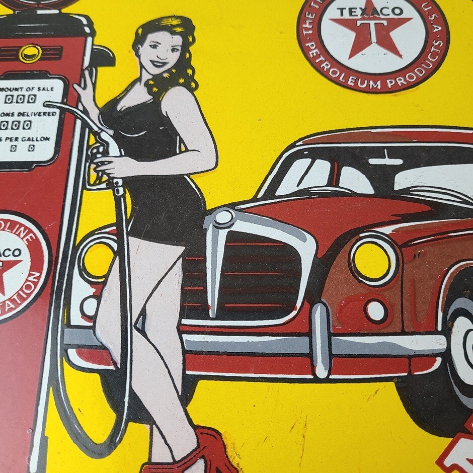 Vintage Texaco Gasoline Sign - Gas Pump Filling Station Porcelain Sign - Image 3
