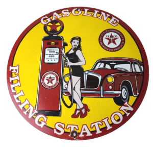 Vintage Texaco Gasoline Sign - Gas Pump Filling Station Porcelain Sign