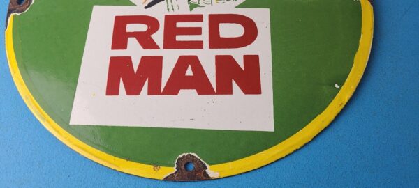 Vintage Tobacco Sign Porcelain Red Man Chew Gas Pump Display Sign 305762057872 11