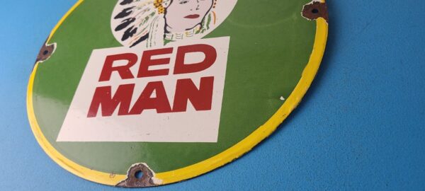 Vintage Tobacco Sign Porcelain Red Man Chew Gas Pump Display Sign 305762057872 9