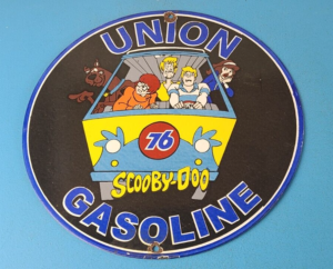 Vintage Union 76 Gasoline Sign Scooby Doo Gas Pump Porcelain Sign 305895563422