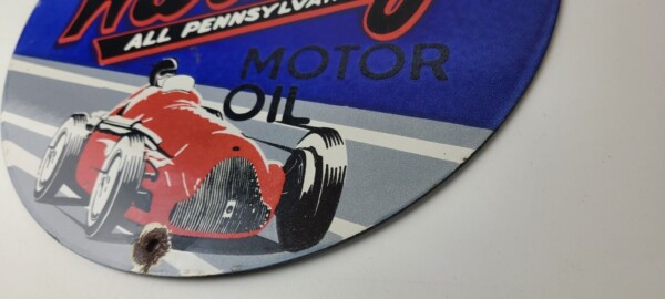 Vintage Waverly Motor Oil Porcelain Sign - Gasoline Racing Pump Plate Sign - Image 10