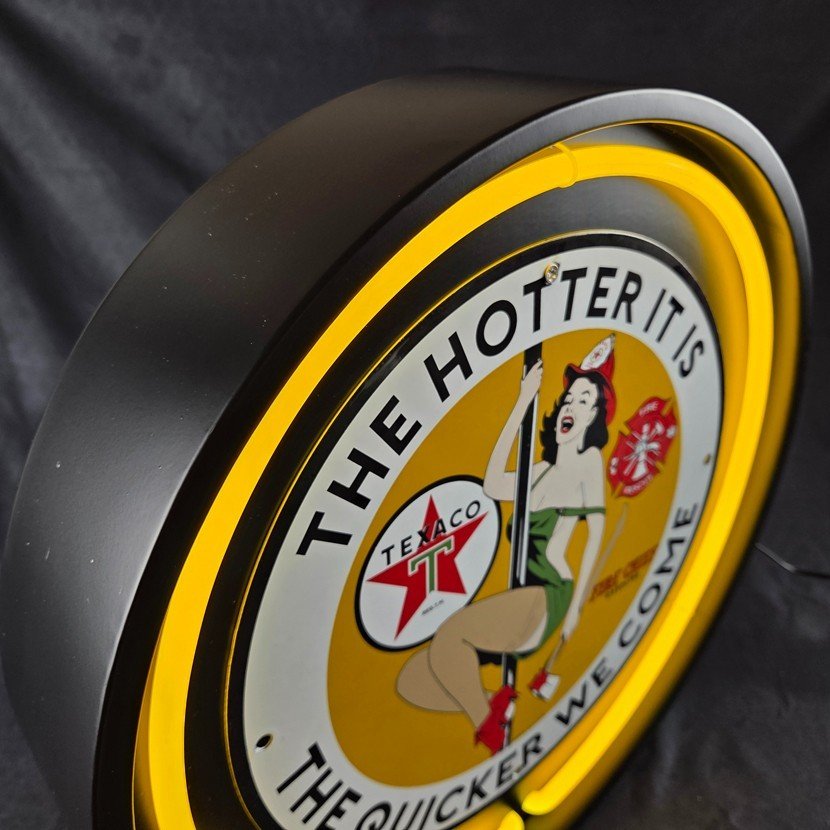 Real Authentic Neon Can - Yellow Glass Tube Vintage Display Gas Porcelain Sign - Image 11