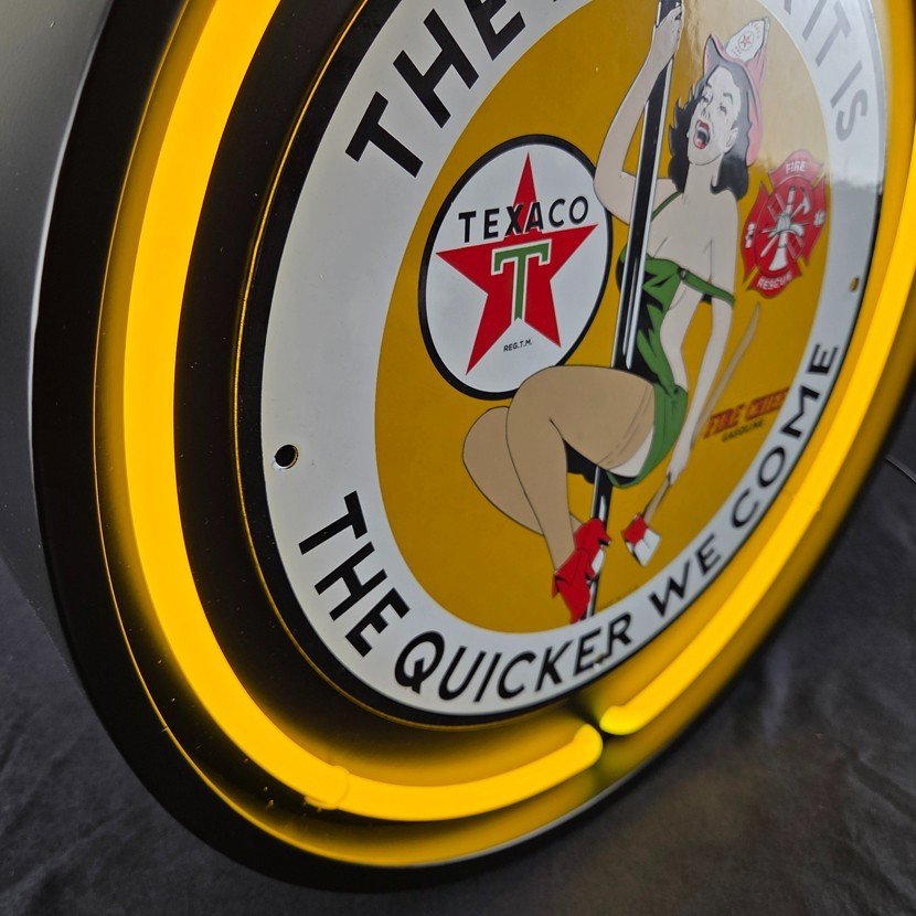 Real Authentic Neon Can - Yellow Glass Tube Vintage Display Gas Porcelain Sign - Image 12