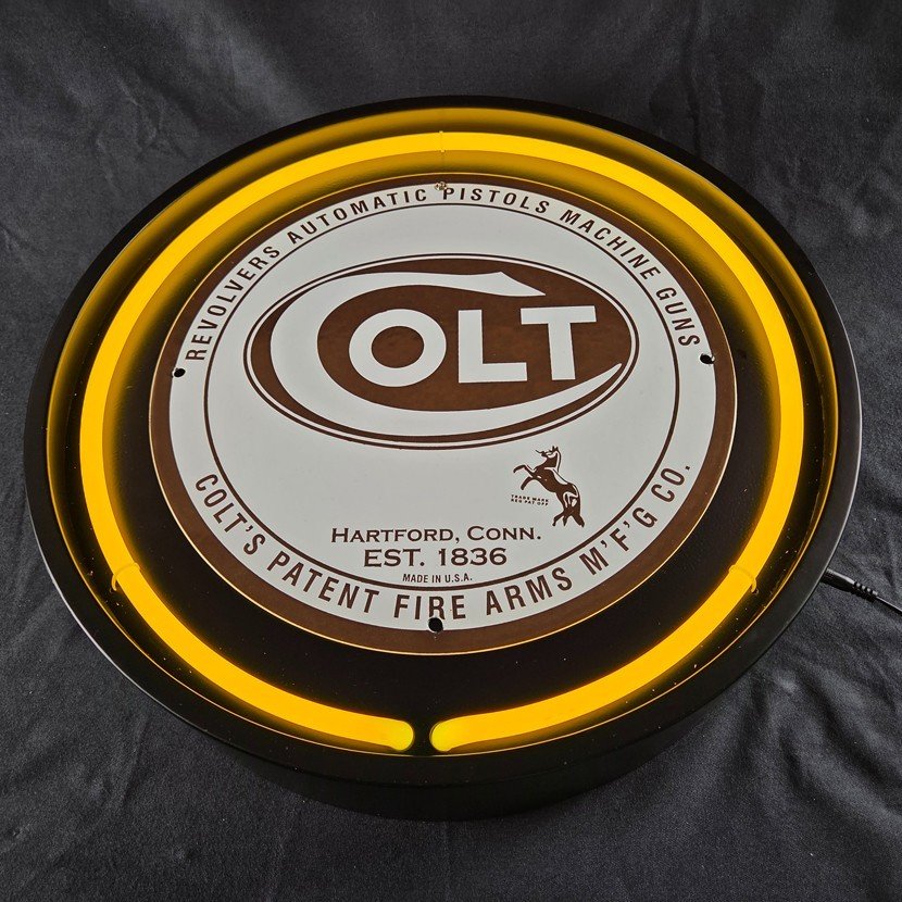 Real Authentic Neon Can - Yellow Glass Tube Vintage Display Gas Porcelain Sign - Image 17