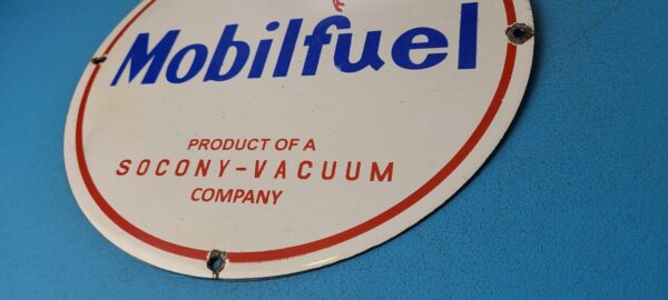 VINTAGE MOBIL MOBILFUEL PORCELAIN SOCONY VACUUM GAS SERVICE STATION PUMP SIGN 304993442863 9