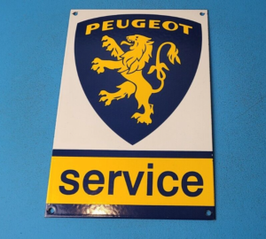 VINTAGE PEUGEOT AUTOMOBILES PORCELAIN GAS MOTORCYCLE SERVICE STORE PUMP SIGNS 305848907773