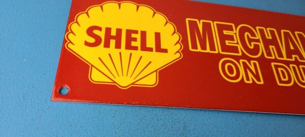 VINTAGE SHELL PORCELAIN GAS MOTOR OIL MECHANIC SERVICE STATION PUMP PLATE SIGN 305768691963 5