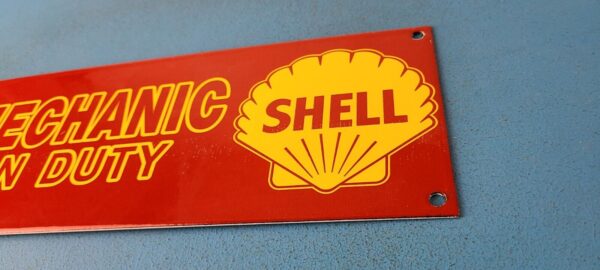 VINTAGE SHELL PORCELAIN GAS MOTOR OIL MECHANIC SERVICE STATION PUMP PLATE SIGN 305768691963 8