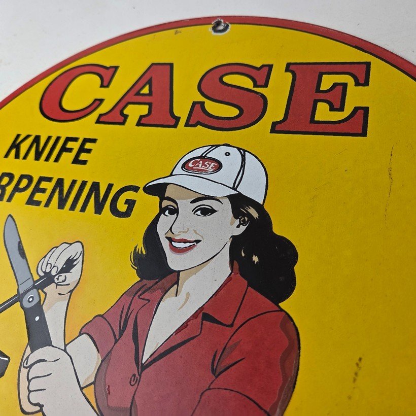 Vintage Case xx Knives Sign - Porcelain Service Station Store Advertisement Sign - Image 12