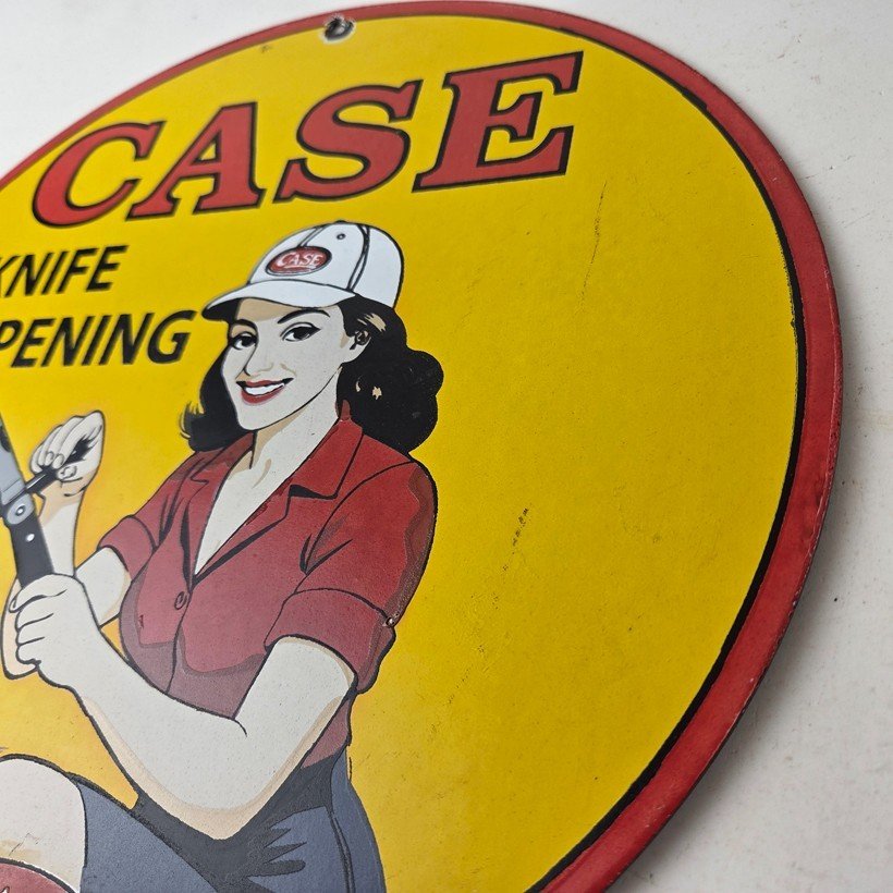 Vintage Case xx Knives Sign - Porcelain Service Station Store Advertisement Sign - Image 13