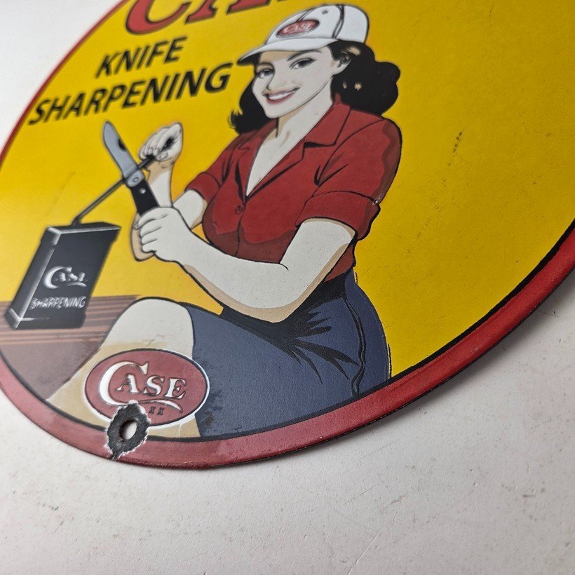 Vintage Case xx Knives Sign - Porcelain Service Station Store Advertisement Sign - Image 14