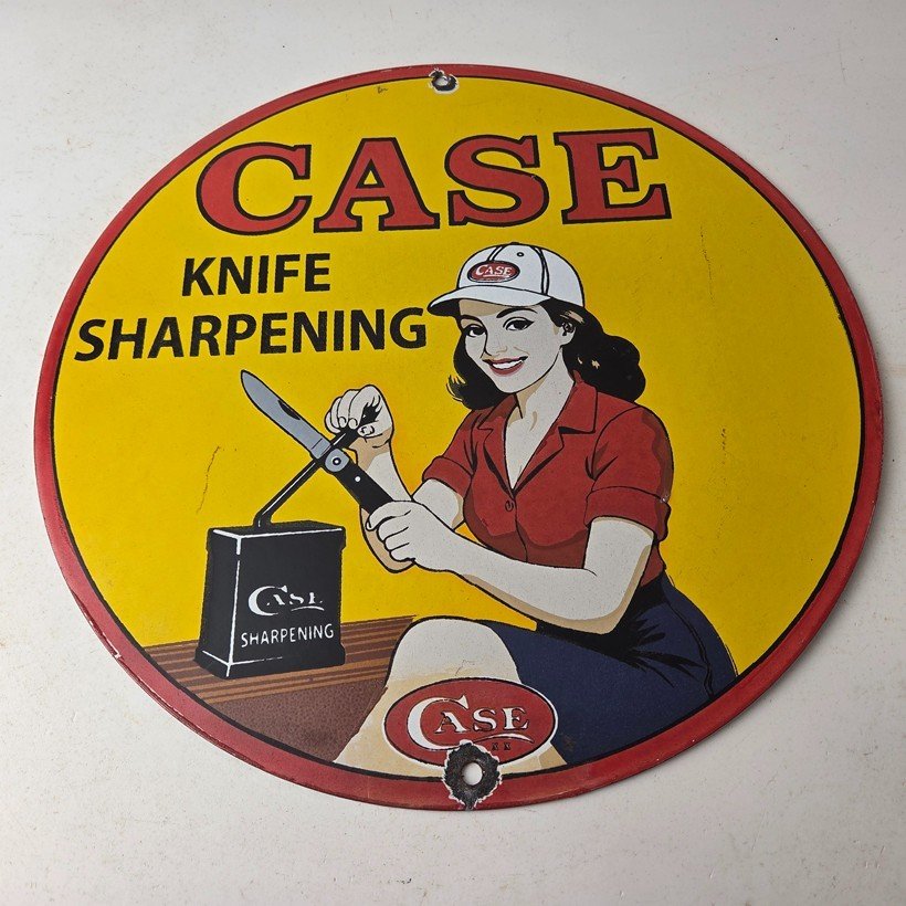 Vintage Case xx Knives Sign - Porcelain Service Station Store Advertisement Sign - Image 15