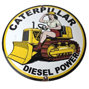 Vintage Caterpillar Sign - Diesel Power Service Gas Porcelain Sign
