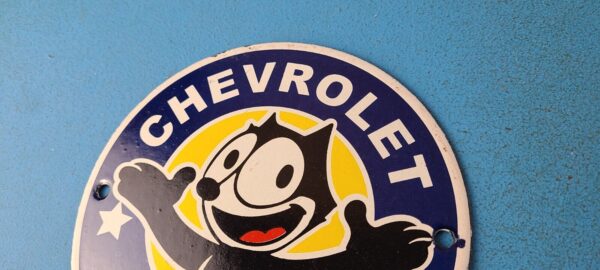 Vintage Chevrolet Porcelain Sign Chevy Felix the Cat Service Gas Pump Sign 305502584503 7