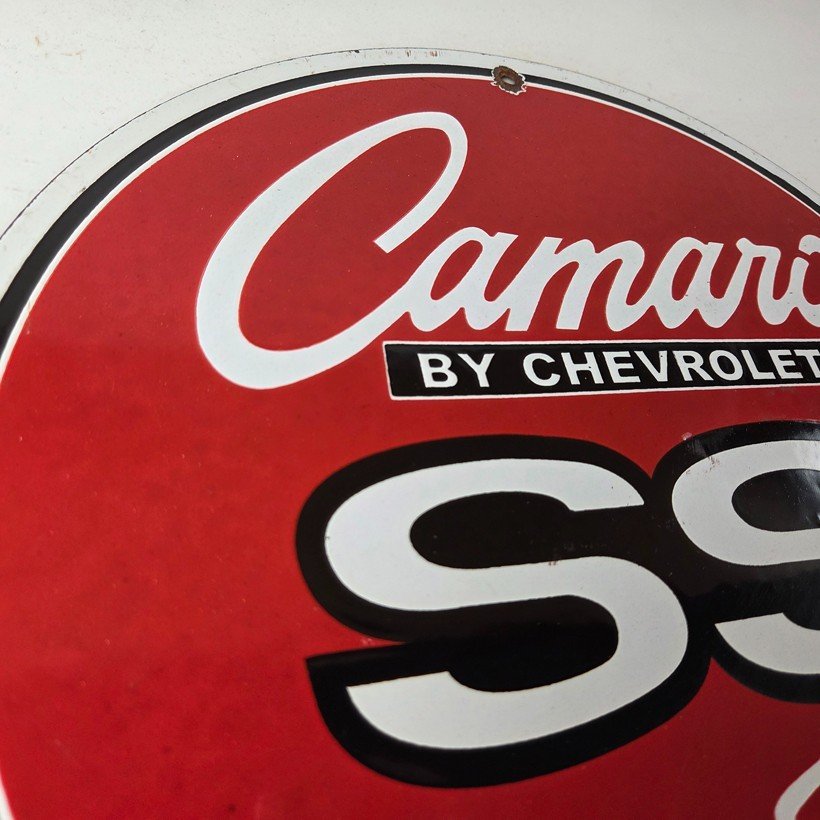 Vintage Chevrolet Sign - Camaro SS Automobile Motors Gas Pump Porcelain Sign - Image 5