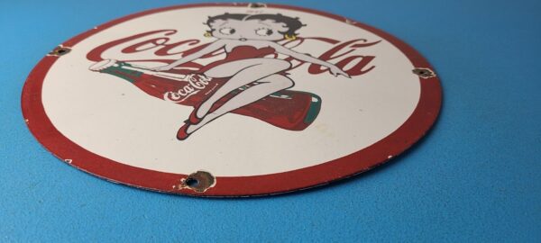 Vintage Coca Cola Sign Betty Boop Bottle Doll Gas Pump Porcelain Sign 305745352243 10