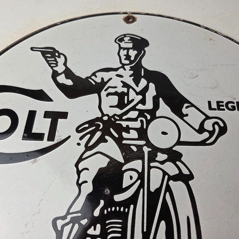 Vintage Colt Firearms Porcelain Sign - Guns Motorcycle Gas Service Pump Sign - Image 3