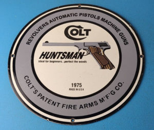 Vintage Colt Gun Sign Firearms Pistols Revolvers Huntsman Gas Porcelain Sign 305874269133